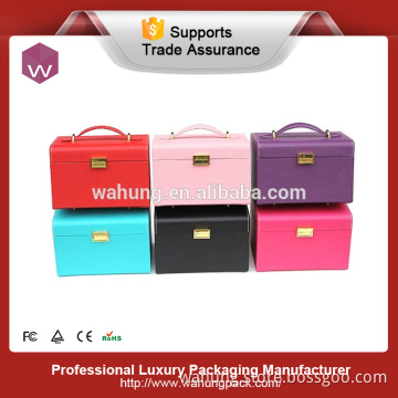 Colorful porable fancy packaging jewellery gift box leather